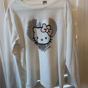 H&M Kids Long Sleeve Shirt with Hello Kitty and Silver Heart